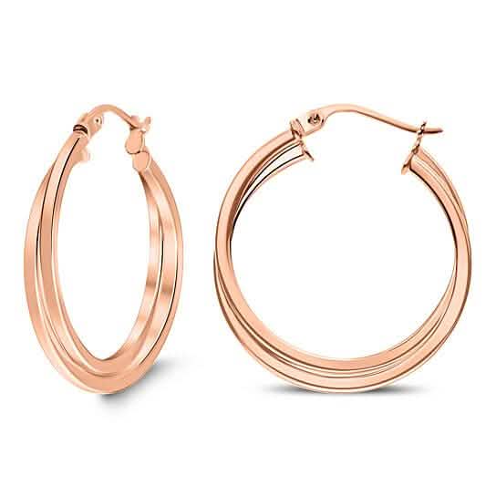 18K Rose Gold Interwind Hoop Earrings DailySale