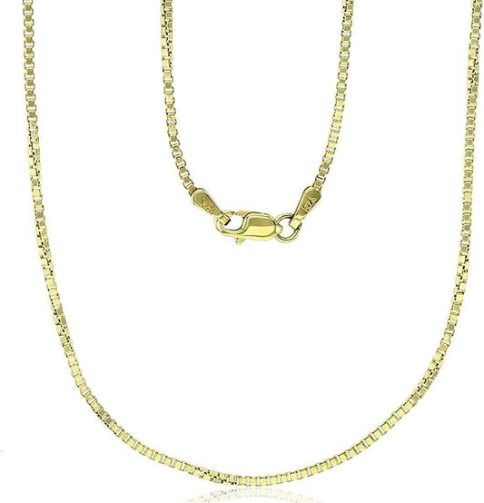18K Solid Gold Box Chain Necklace Unisex DailySale