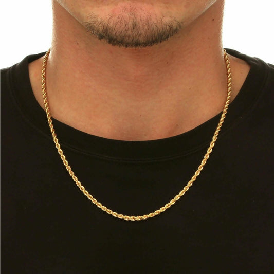 18K Solid Gold Rope Chain Necklace DailySale
