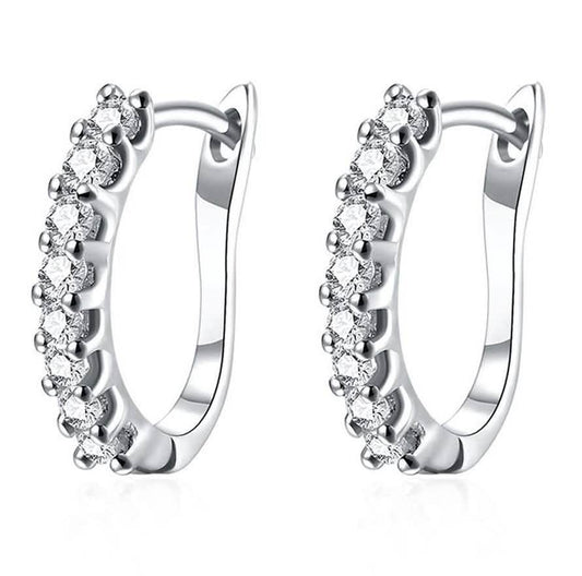 18K White Gold and Swarovski Element Crystal Petite Earrings DailySale