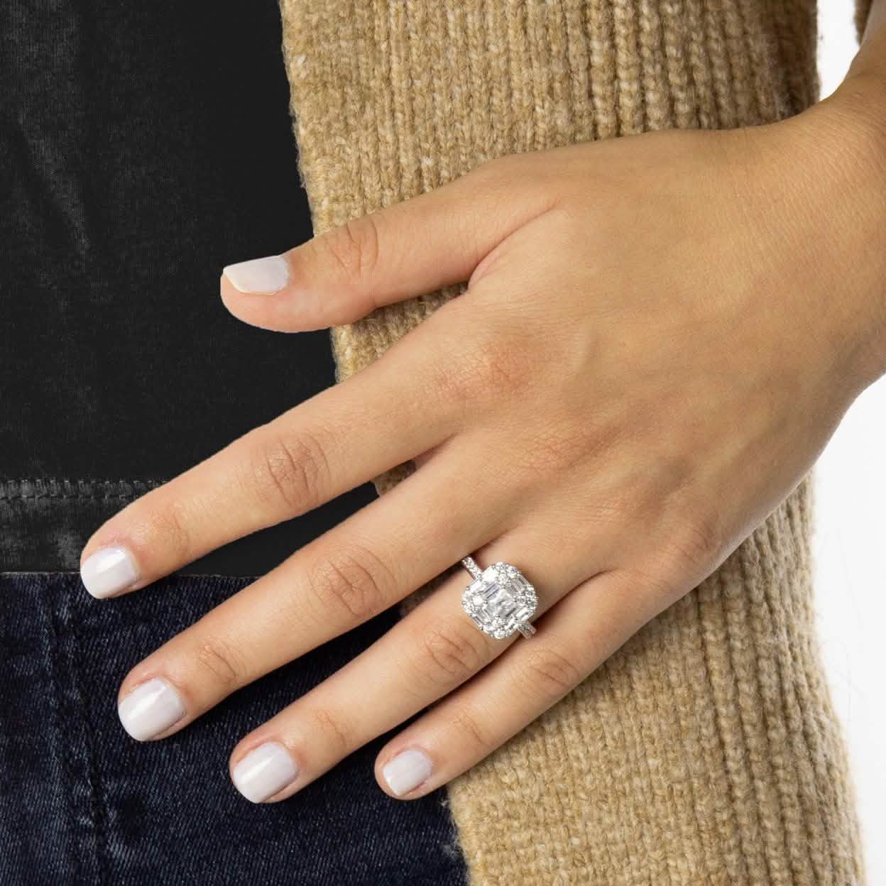 18K White Gold Plated Simulated Diamond Ring DailySale