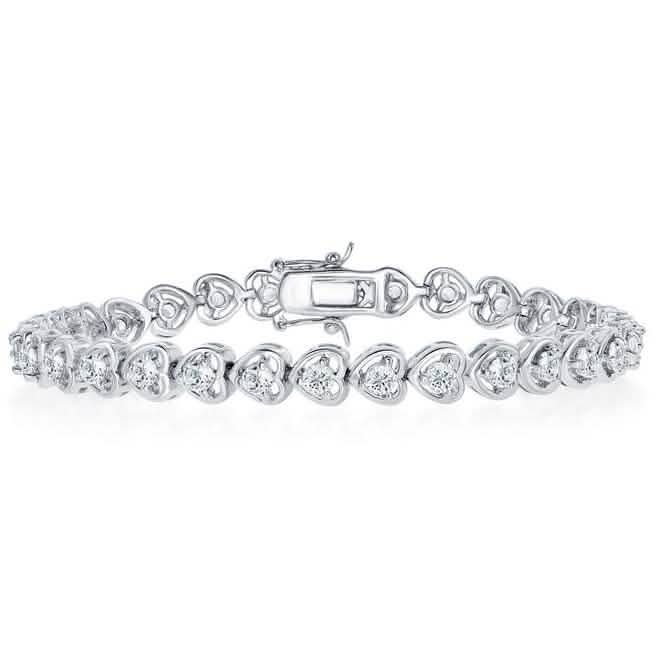 18K White Gold Plated Tennis Bracelets DailySale