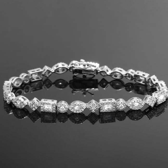 18K White Gold Plated Tennis Bracelets DailySale