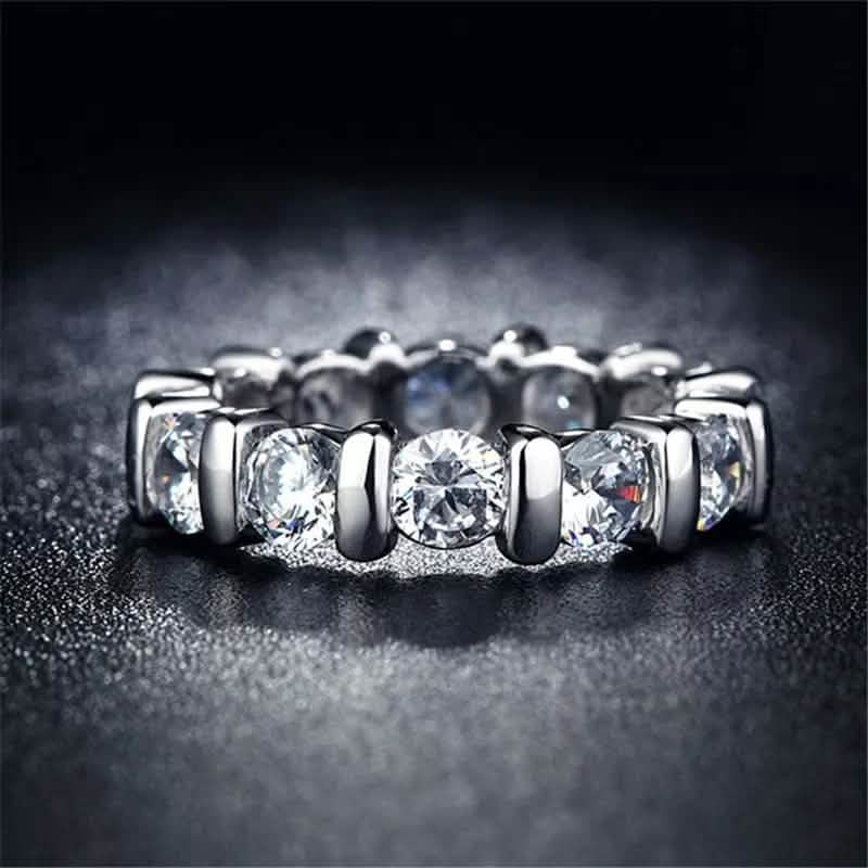 18k White Gold Round Cut Eternity Band DailySale