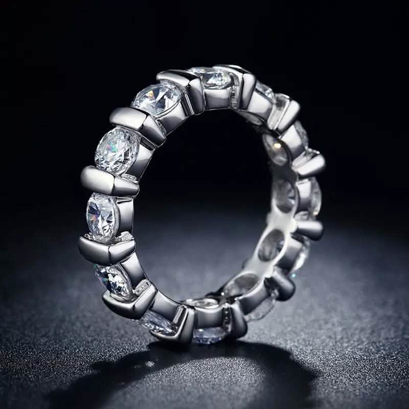 18k White Gold Round Cut Eternity Band DailySale