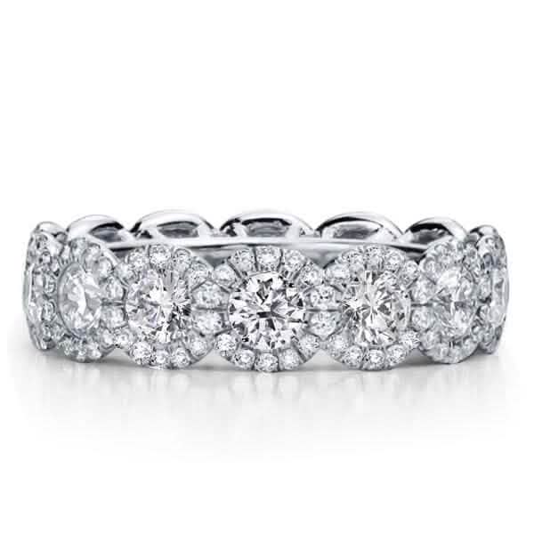 18kt White Gold Plated Simulated Diamond Eternity Band Ring DailySale