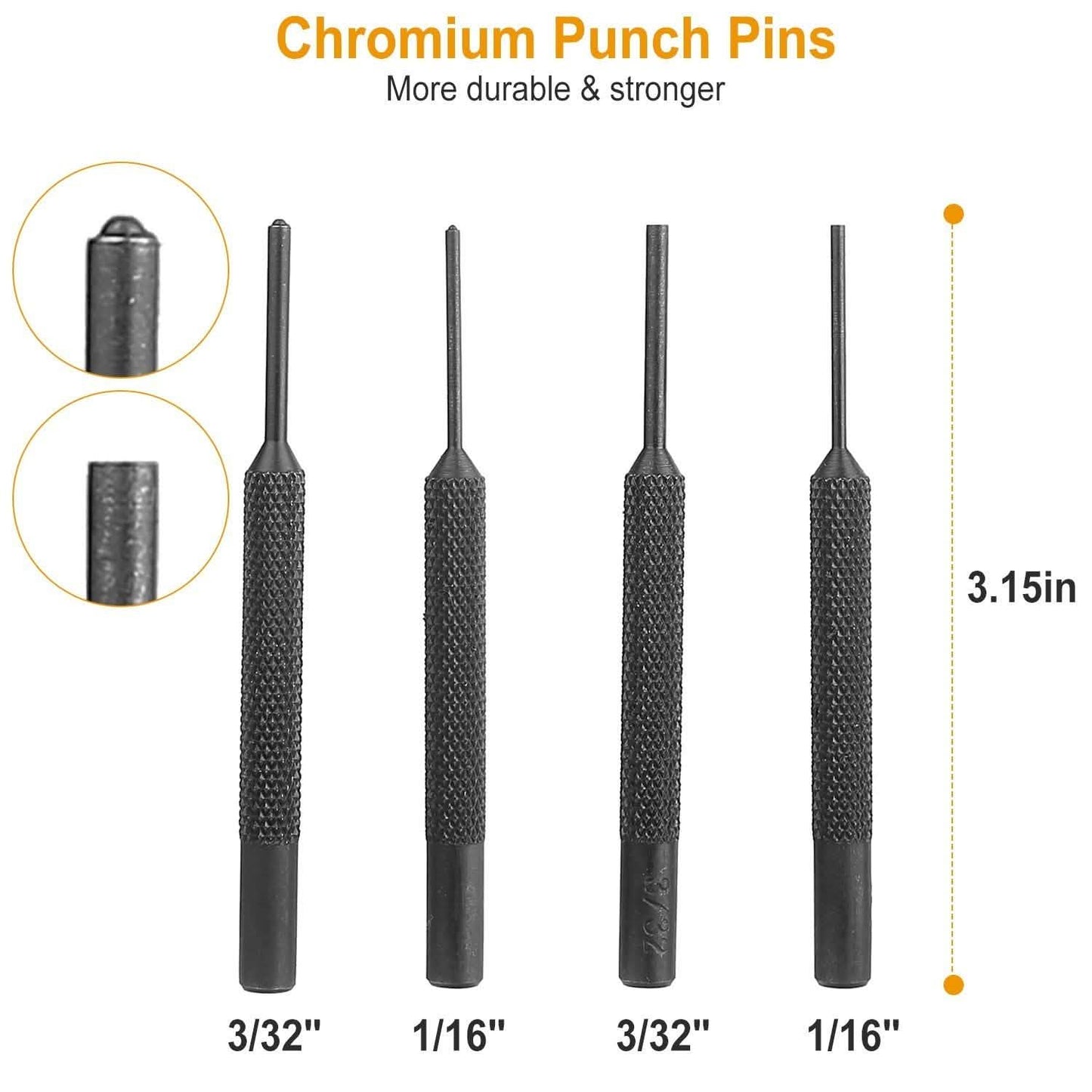 19-Piece: Hammer Punch Set Drift Pin Punch Kit with Portable Storage Box DailySale