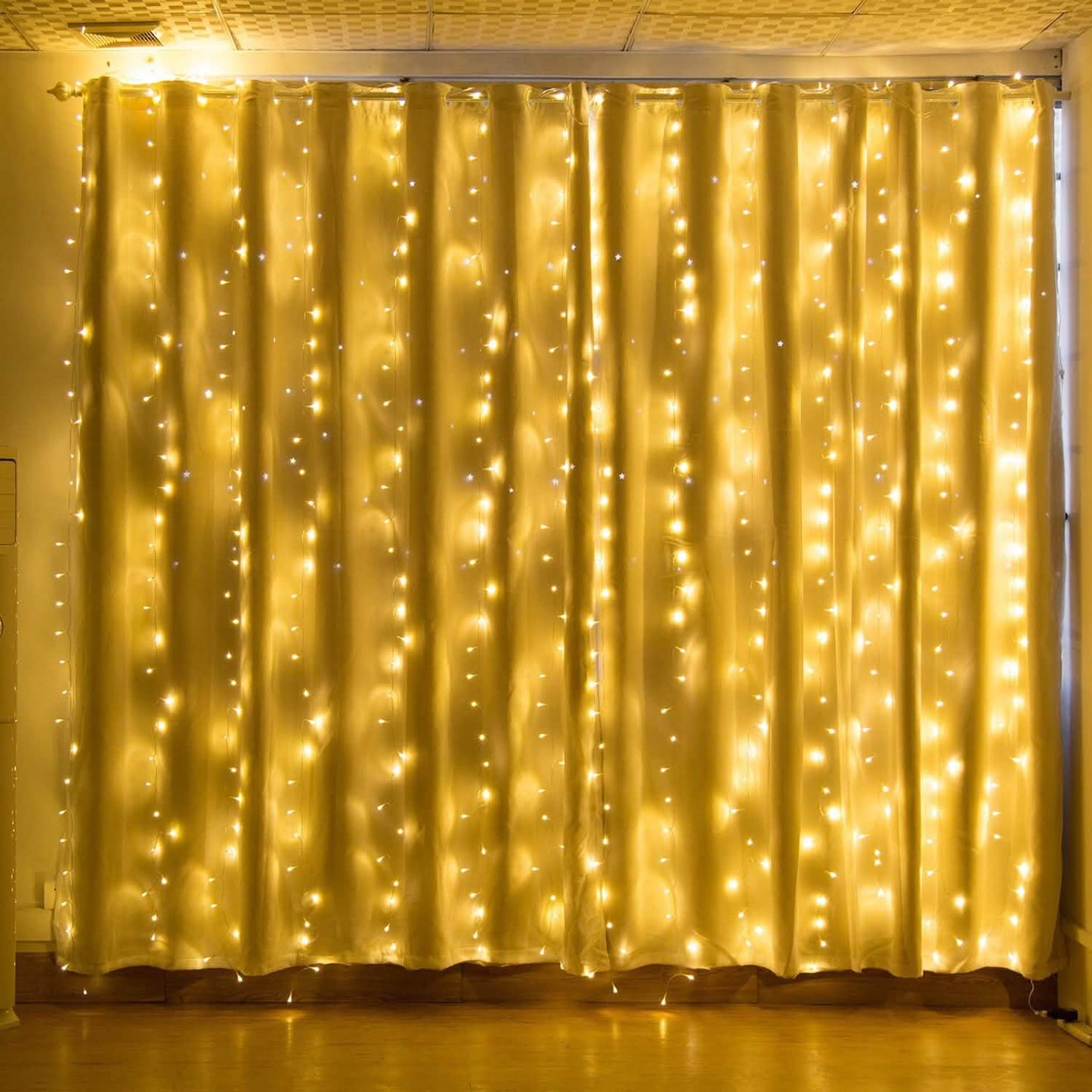 19.6 x 6.6 FT. 448 LED Warm White Waterproof String Fairy Curtain Lights DailySale