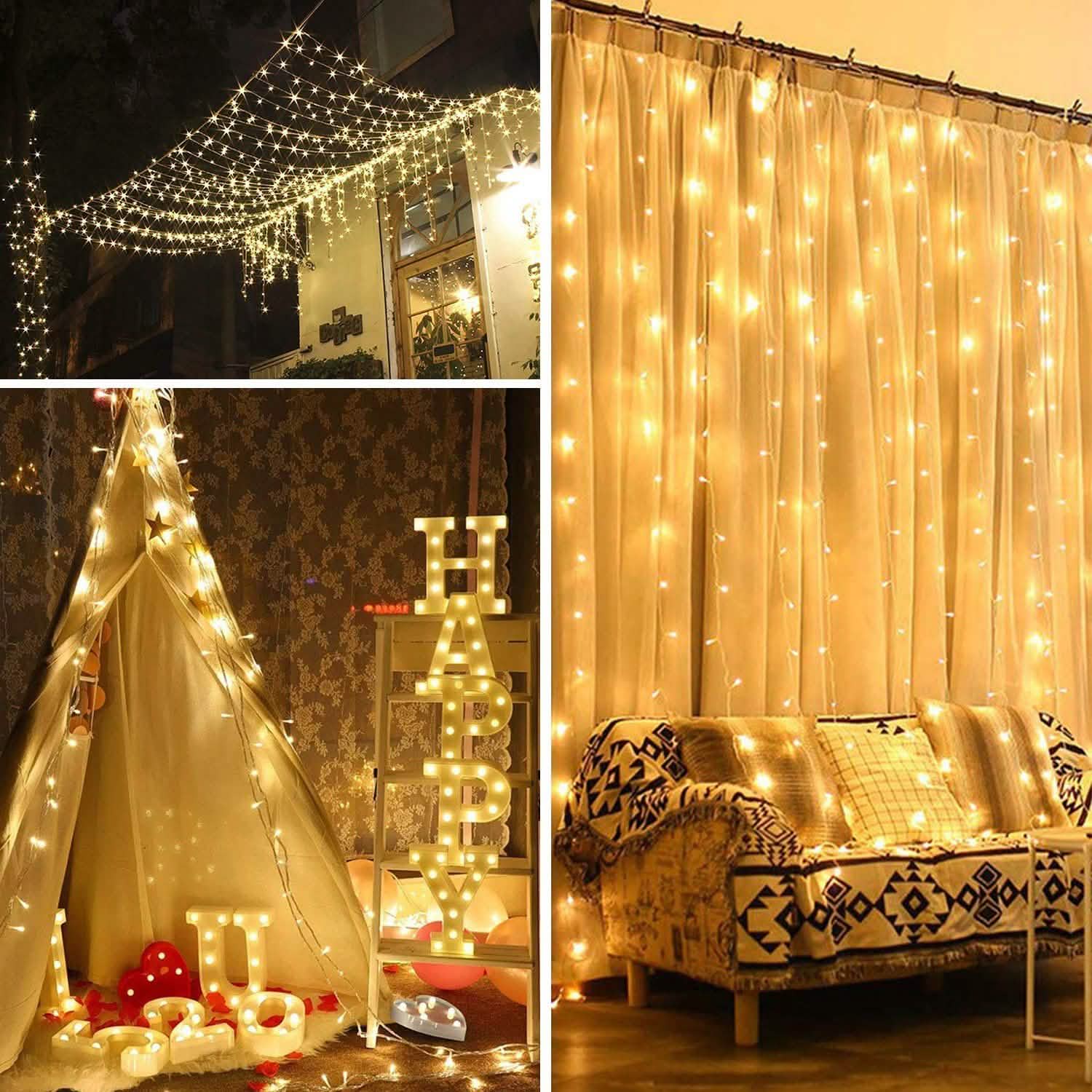19.6 x 6.6 FT. 448 LED Warm White Waterproof String Fairy Curtain Lights DailySale