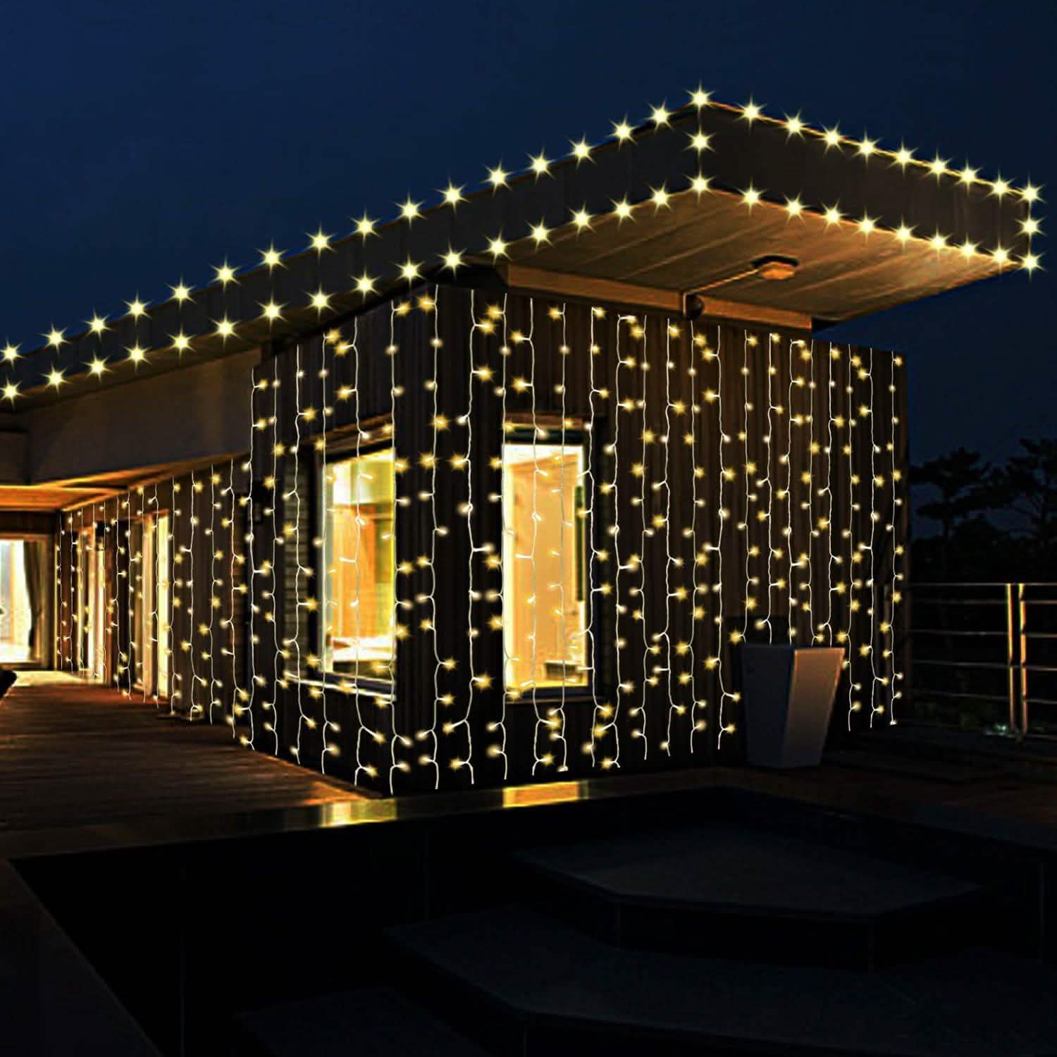 19.6 x 6.6 FT. 448 LED Warm White Waterproof String Fairy Curtain Lights DailySale