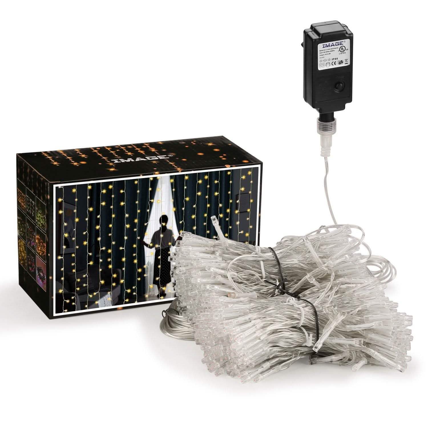 19.6 x 6.6 FT. 448 LED Warm White Waterproof String Fairy Curtain Lights DailySale