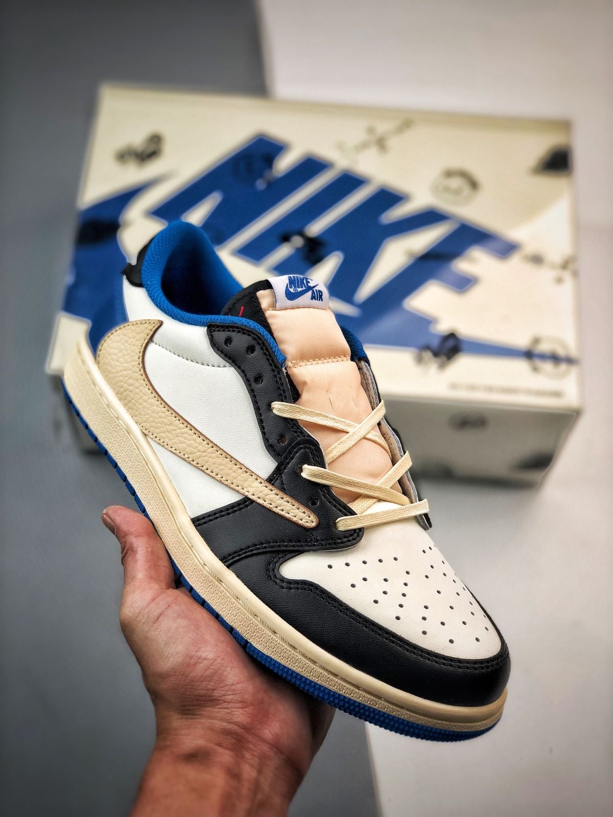 Custom Fragment x Travis Scott x Air Jordan 1 Low DM7866 140 SneakerNational