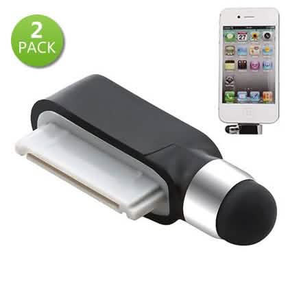 2-Pack: 2-in-1 Mini Stylus Dust Dock Cap for iPhone & iPad DailySale