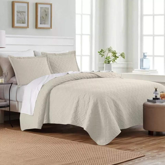 3-Piece: Dan River Basket Pinsonic Quilt Set DailySale