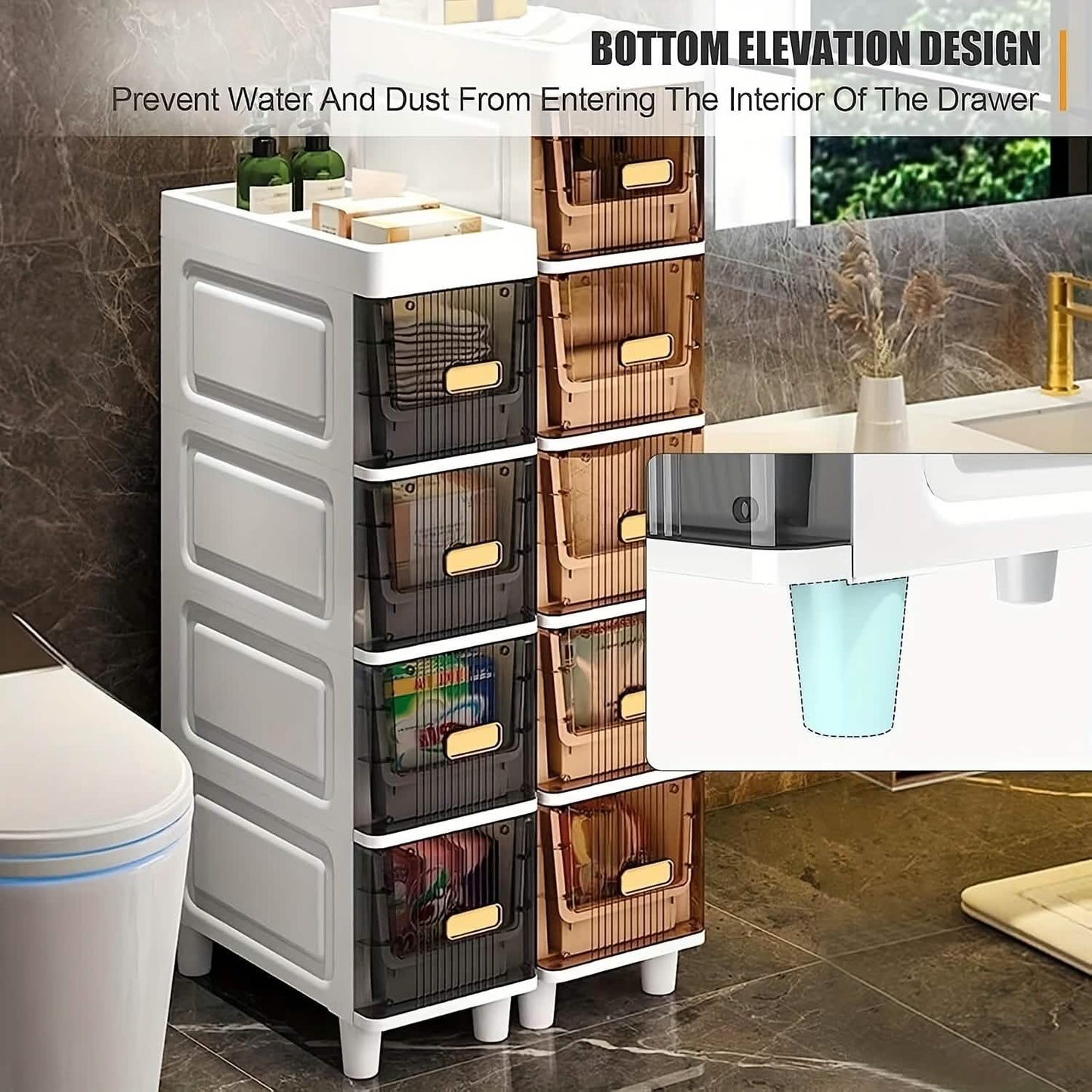 Slimline Multi-Drawer Storage Cabinet – 3, 4, or 6 Layer DailySale