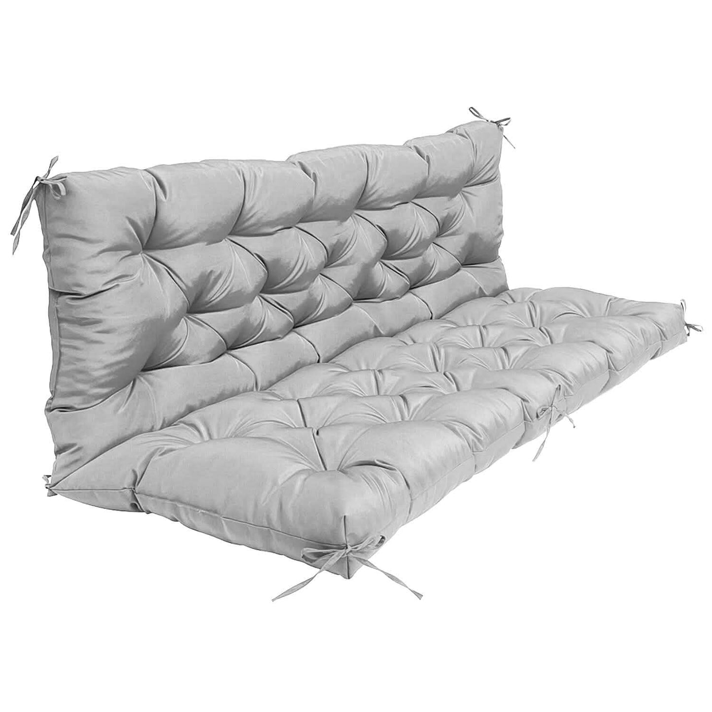 2-3 Seater Swing Cushion Replacement Swing Beach Pads with Backrest 8-Tie Straps DailySale