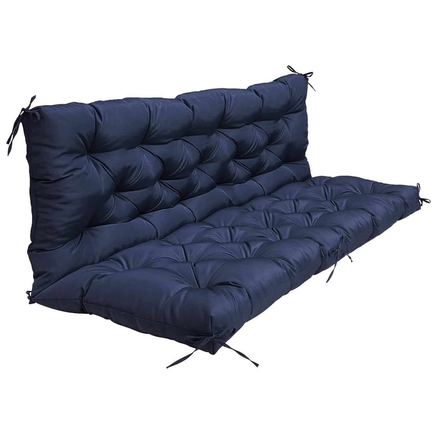 2-3 Seater Swing Cushion Replacement Swing Beach Pads with Backrest 8-Tie Straps DailySale