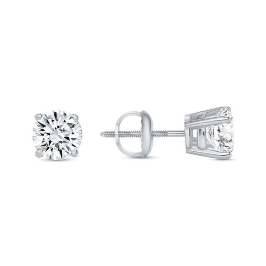 2 Ct Round Lab Created Grown Diamond Earrings 950 Platinum E/VVS Basket Screw DailySale