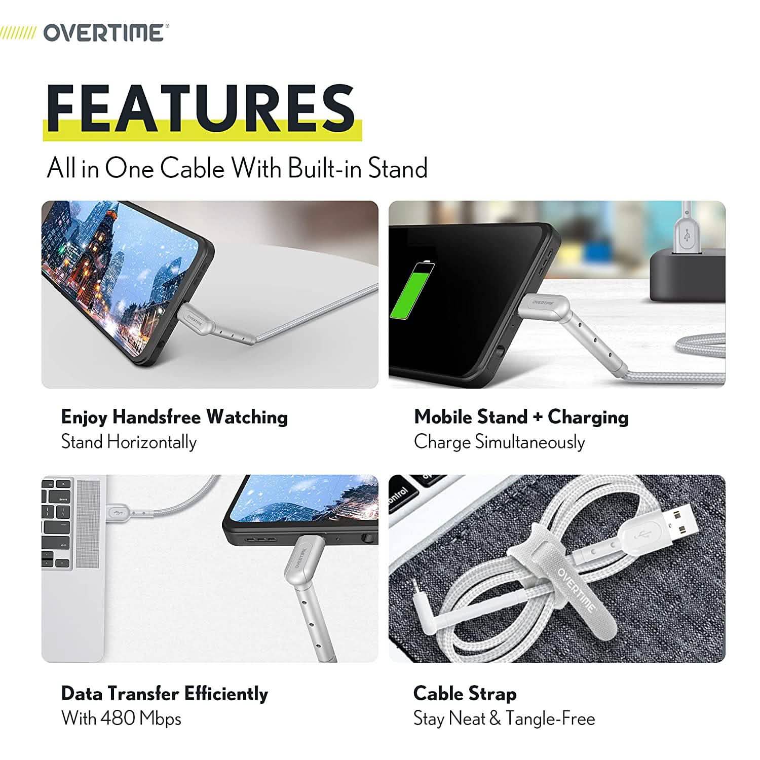2-in-1 Charging Cable with Built-in Stand DailySale