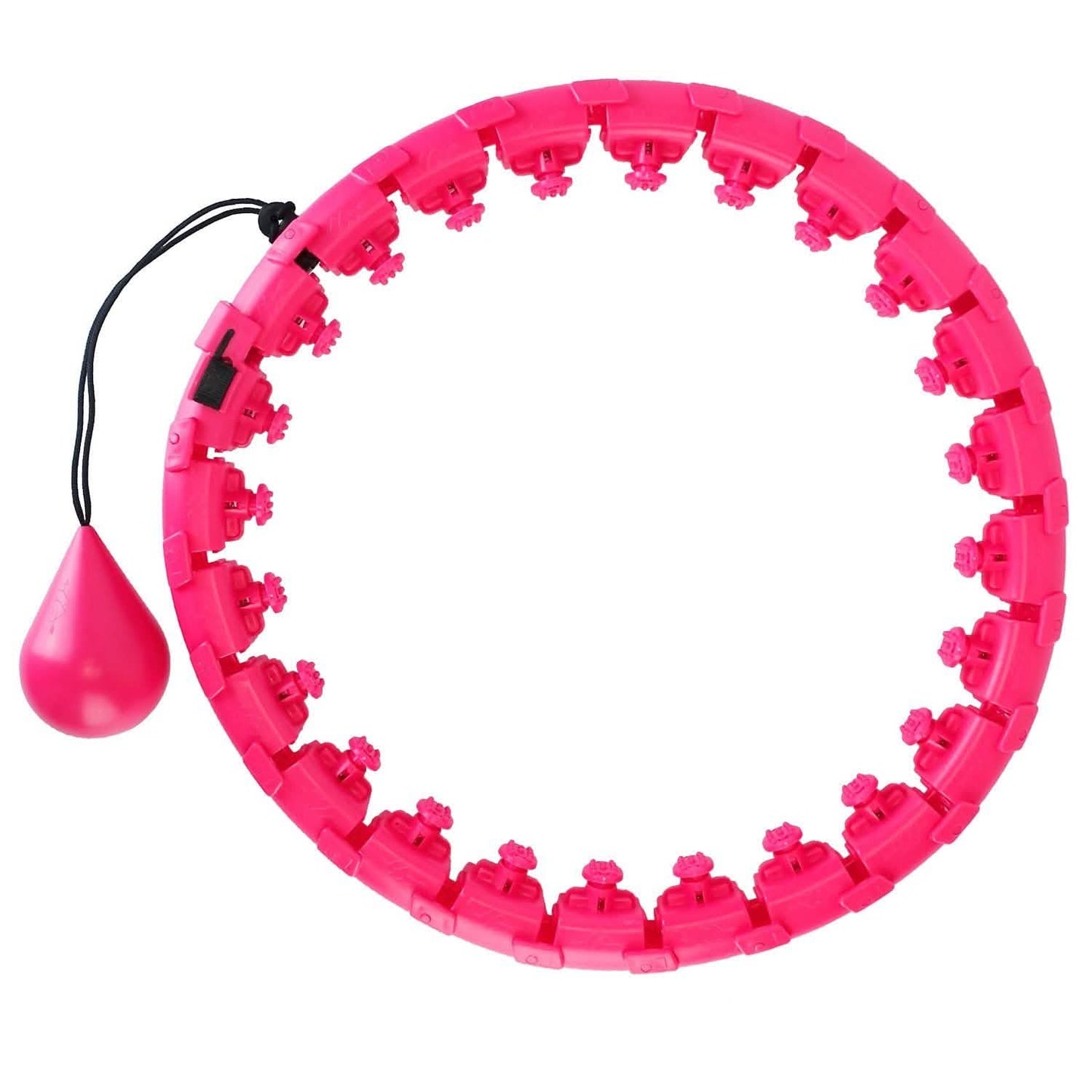 2-in-1 Fitness Hoop 24 Knots Abdomen Fitness Massage Hoops Weighted with 360 Auto Spinning Ball Detachable Knots DailySale