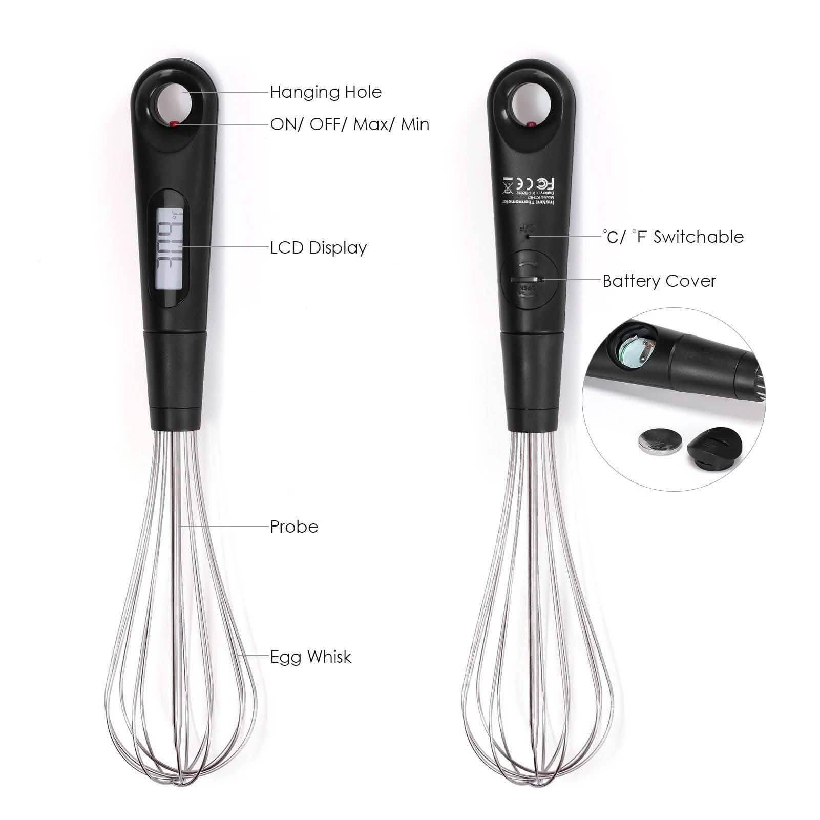 2-in-1 Instant Read Food Thermometer and Egg Whisk DailySale