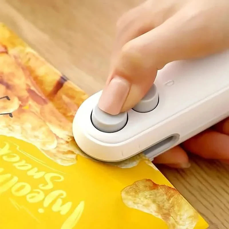 2-in-1 Mini Bag Sealer For Snacks, USB Rechargeable Plastic Heat Sealer With Cutter DailySale