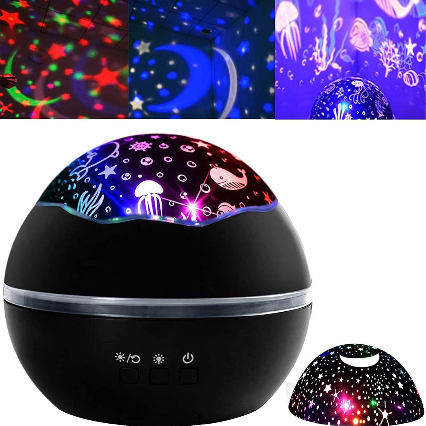 2-in-1 Ocean Star Night Light Projector Lamp 360 Degree Rotating DailySale