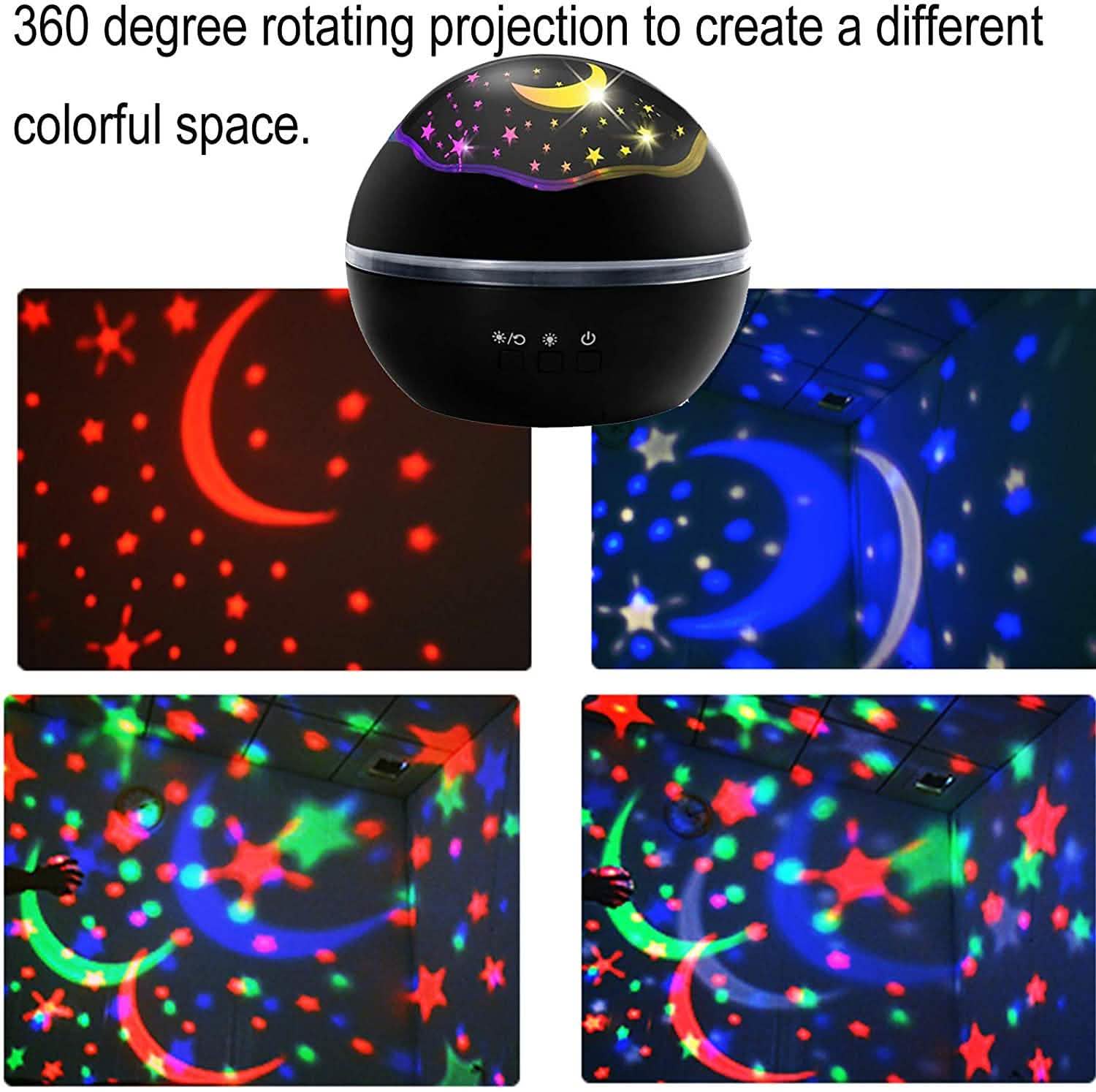 2-in-1 Ocean Star Night Light Projector Lamp 360 Degree Rotating DailySale