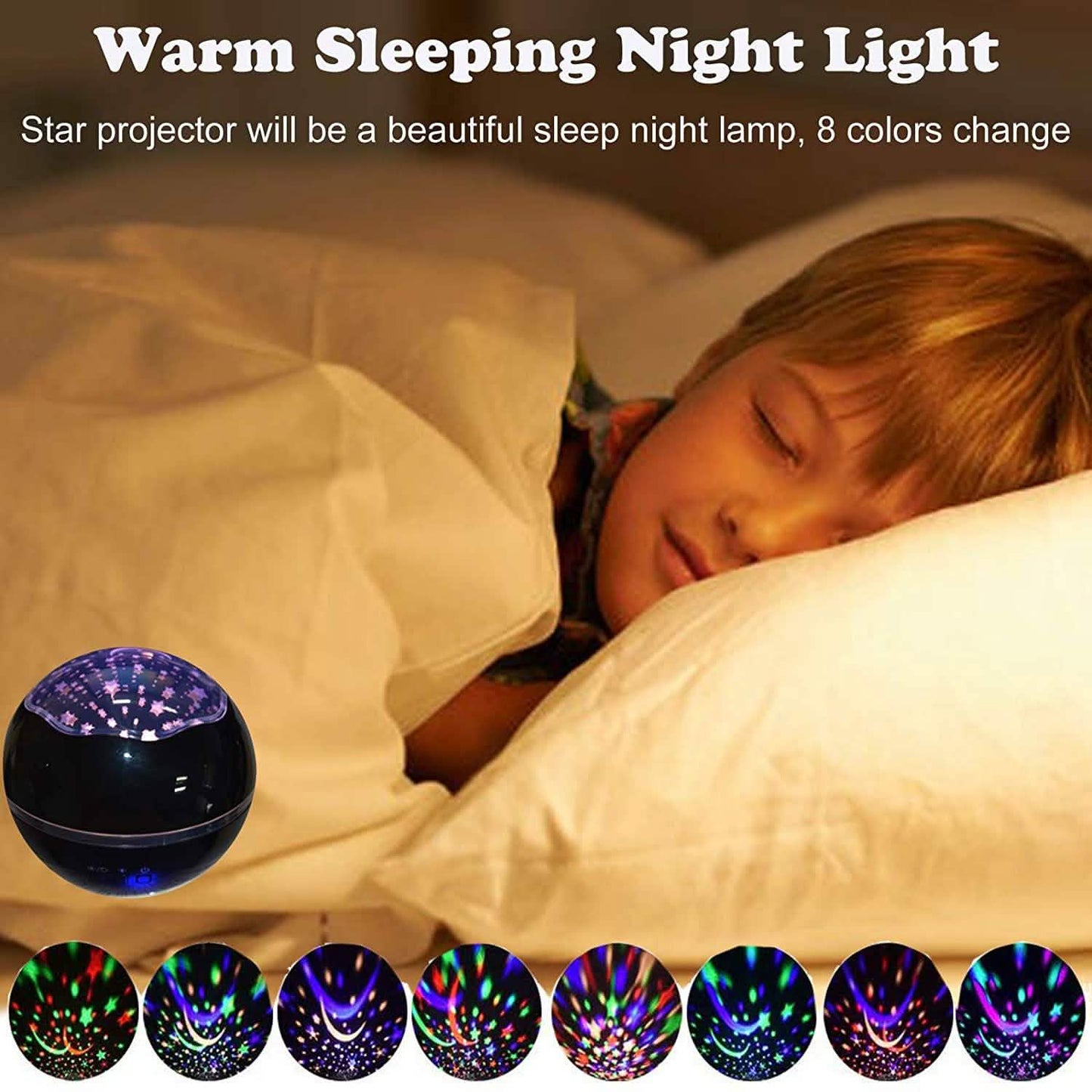 2-in-1 Ocean Star Night Light Projector Lamp 360 Degree Rotating DailySale