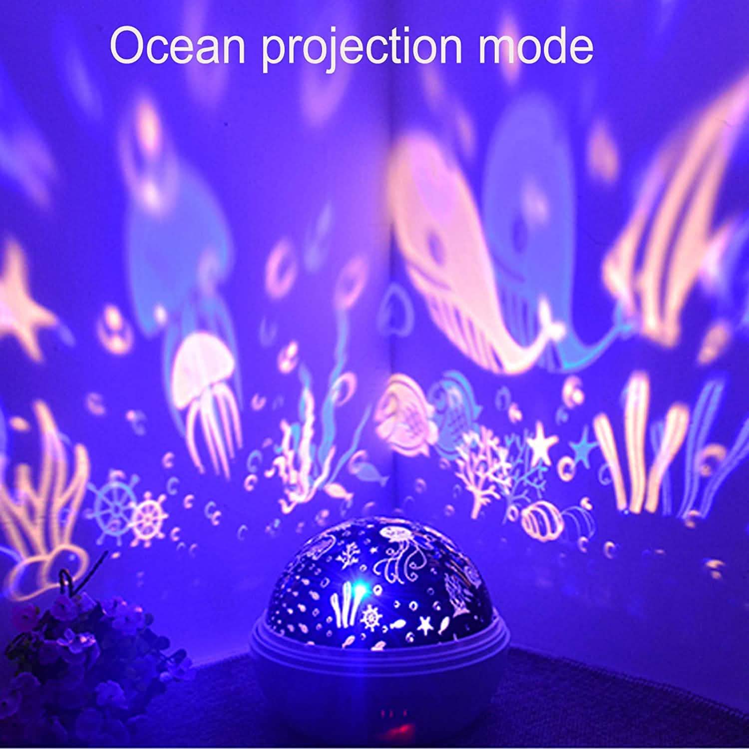 2-in-1 Ocean Star Night Light Projector Lamp 360 Degree Rotating DailySale