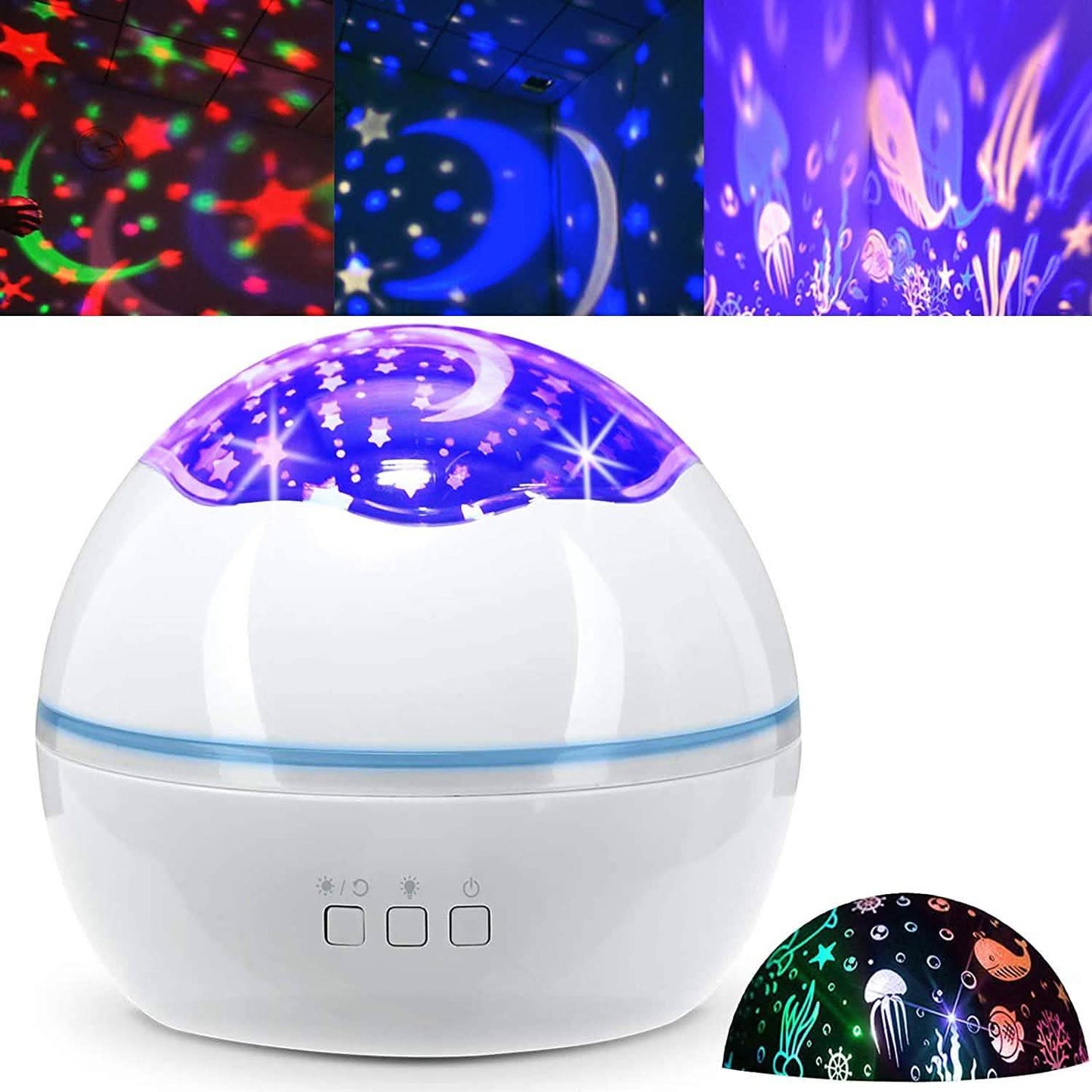 2-in-1 Ocean Star Night Light Projector Lamp 360 Degree Rotating DailySale
