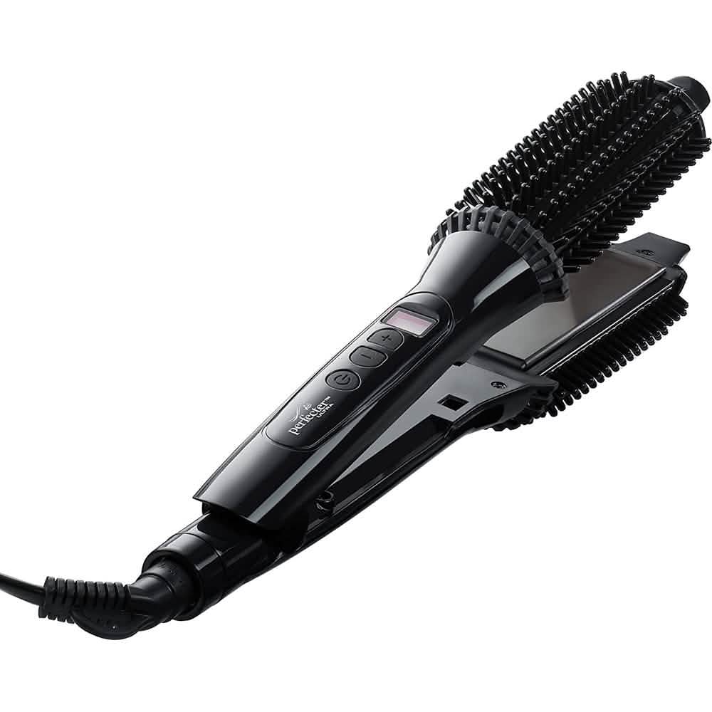 2-in-1 Perfecter Flat Iron Hair Straightener and Hot Round Brush DailySale