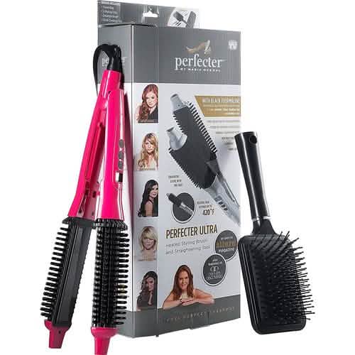 2-in-1 Perfecter Flat Iron Hair Straightener and Hot Round Brush DailySale
