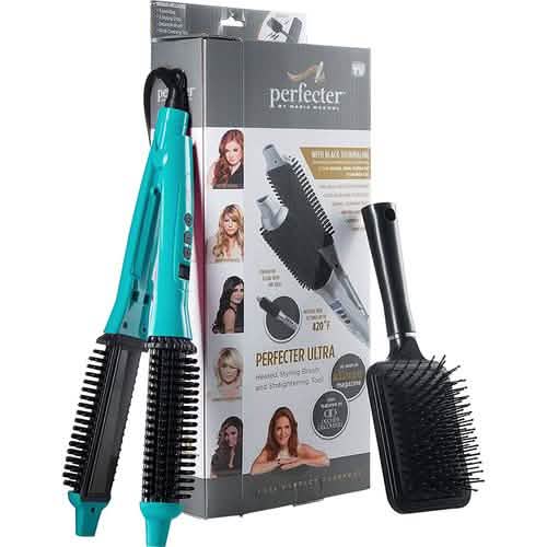 2-in-1 Perfecter Flat Iron Hair Straightener and Hot Round Brush DailySale