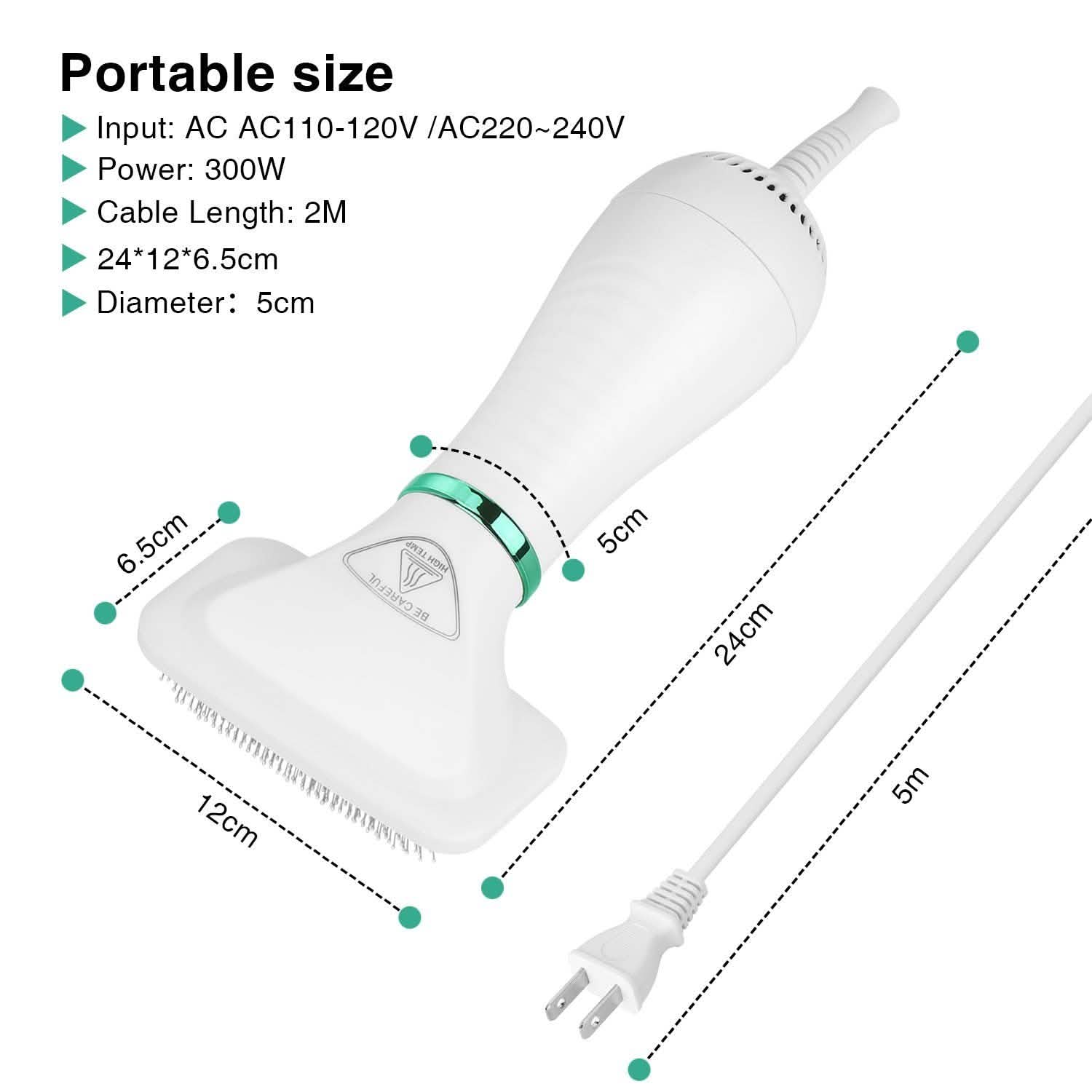 2-in-1 Pet Hair Dryer Blower Slicker Brush Portable Dog Cat Grooming Low Noise DailySale