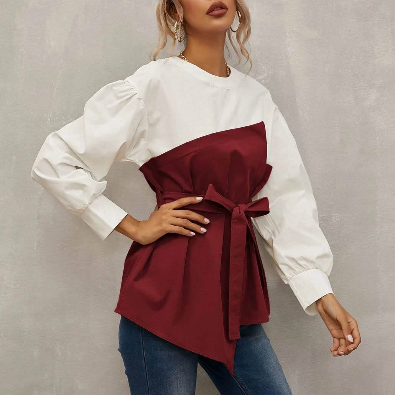 2-in-1 Top Keyhole Back Belted DailySale