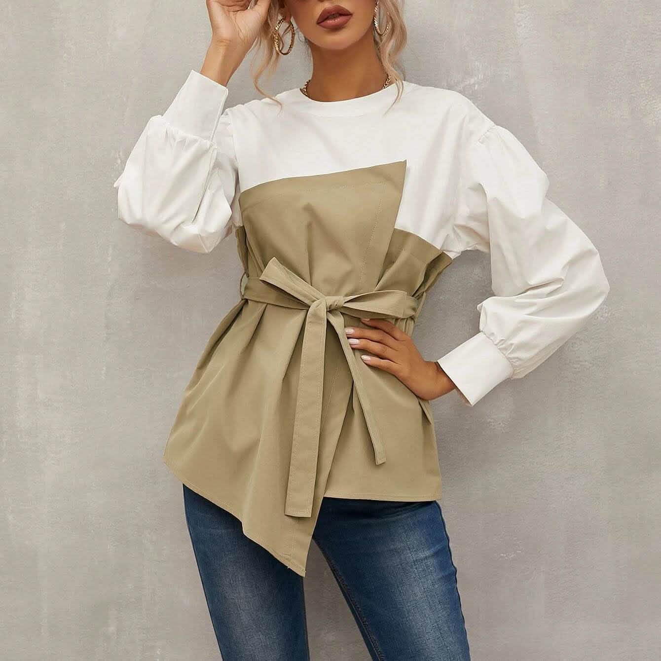 2-in-1 Top Keyhole Back Belted DailySale