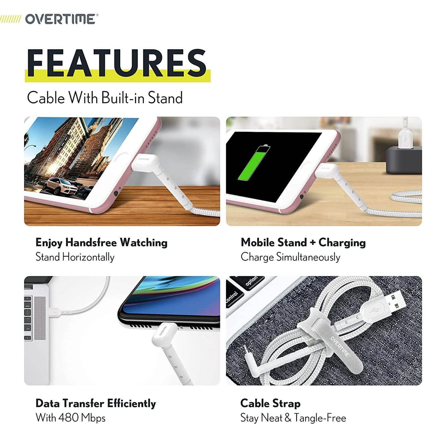 2-in-11 Charging Cable with Built in Stand DailySale