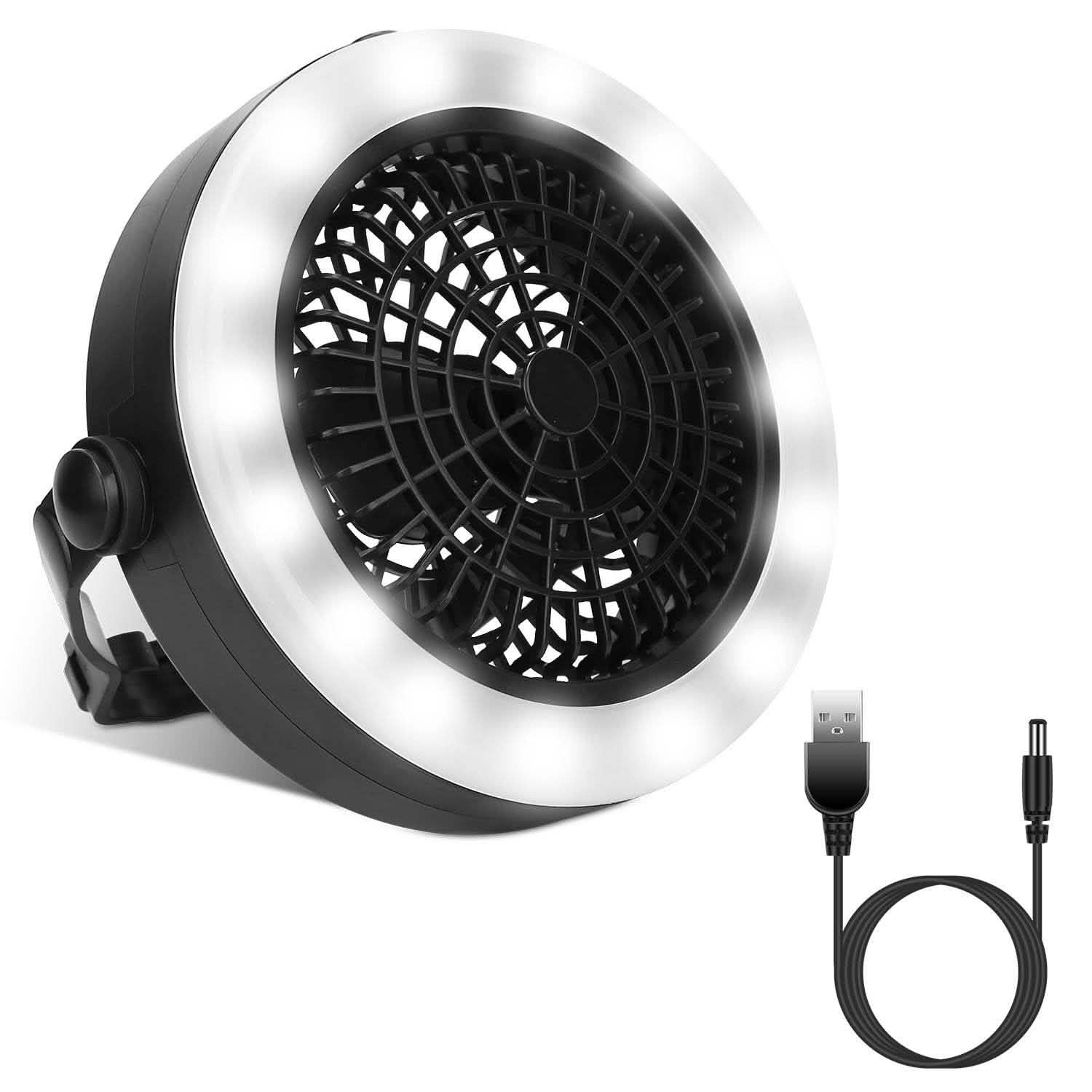 2-in-1 Outdoor Battery/USB Operated Portable Camping LED Fan DailySale