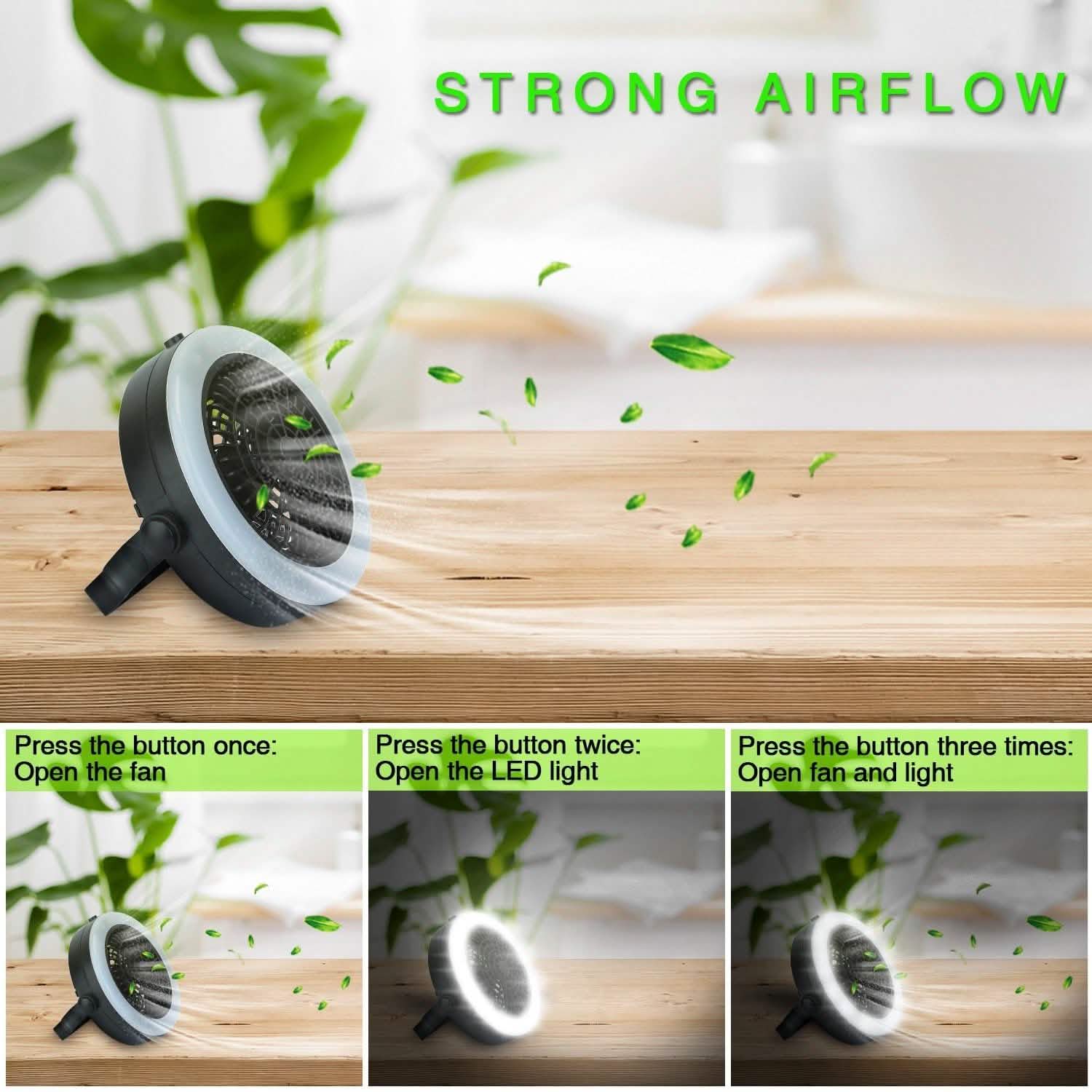 2-in-1 Outdoor Battery/USB Operated Portable Camping LED Fan DailySale
