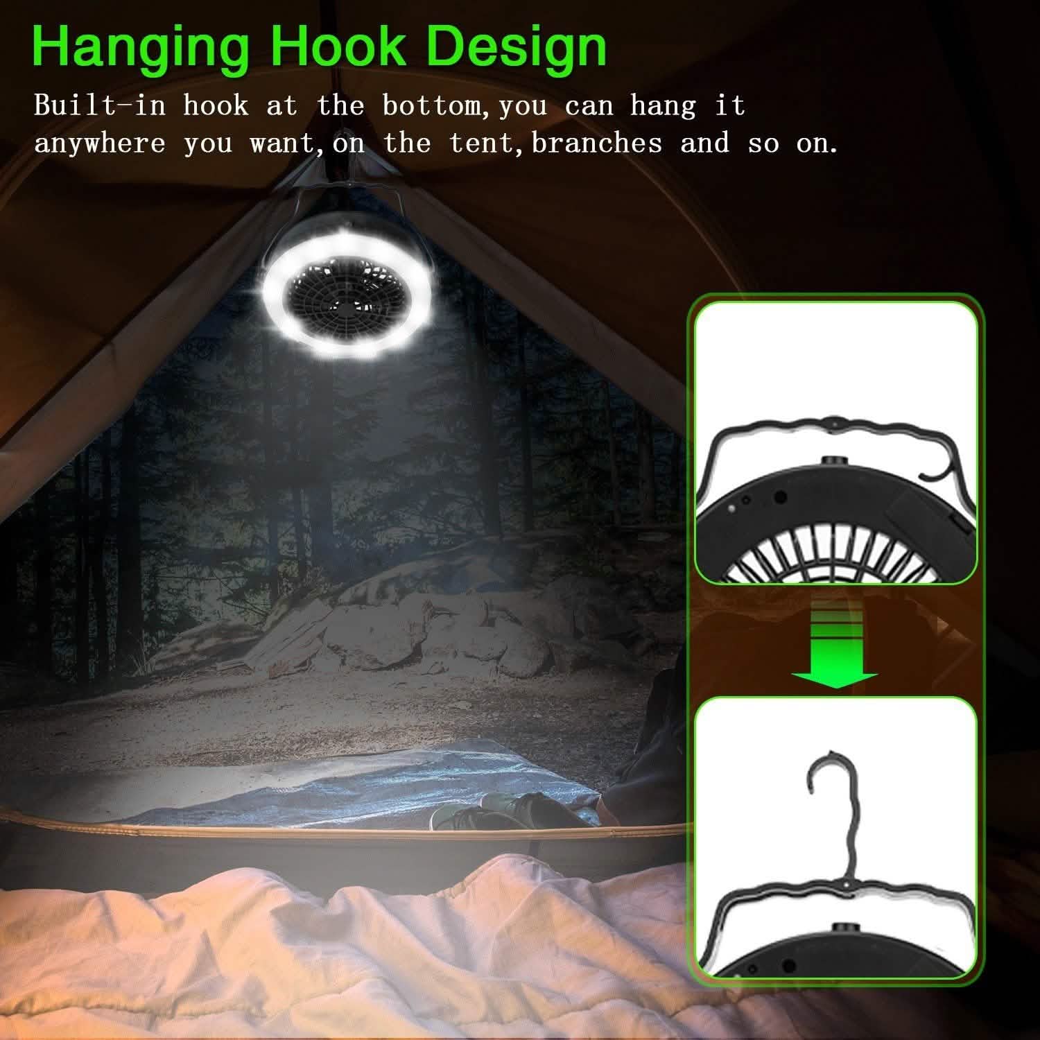 2-in-1 Outdoor Battery/USB Operated Portable Camping LED Fan DailySale