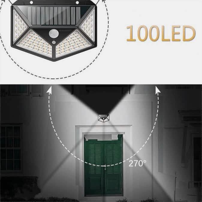 2-Pack: 100-LED Solar Powered Motion Sensor Lights With 270° Wide Angle DailySale