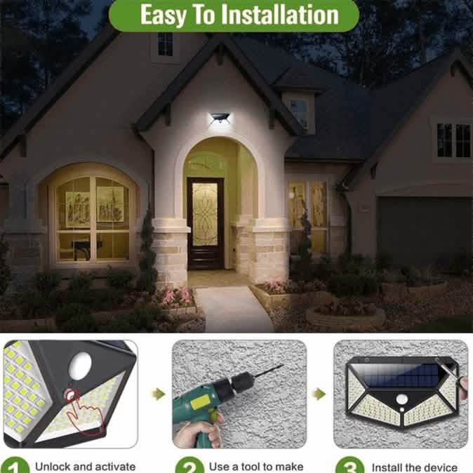 2-Pack: 100-LED Solar Powered Motion Sensor Lights With 270° Wide Angle DailySale