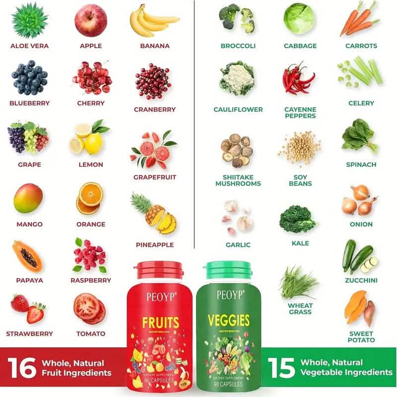 2-Pack: 100% Natural Fruits and Vegetables Supplement DailySale