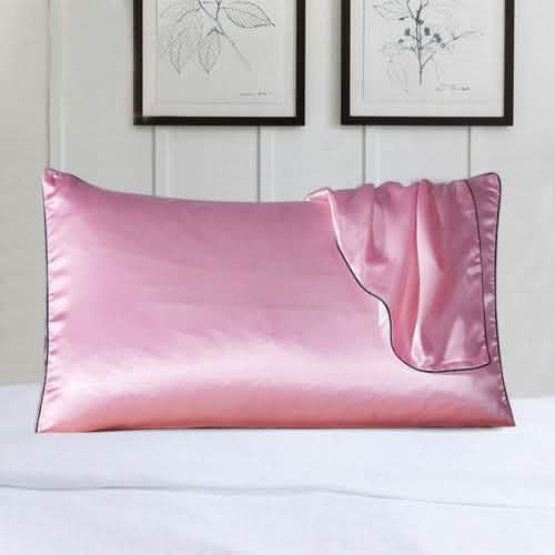 2-Pack: 100% Silk Pillow Cover with Trim DailySale