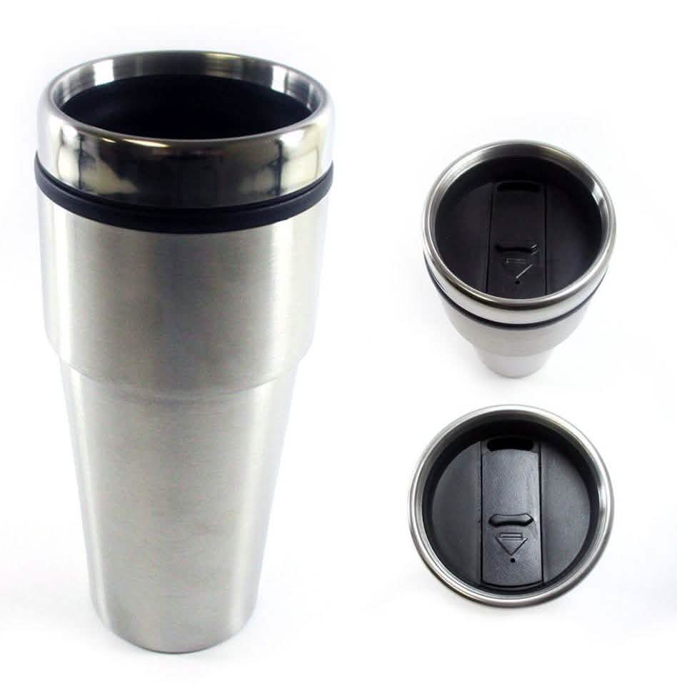 2-Pack: 16oz Cup Insulated Coffee Travel Mug Stainless Steel Thermos Tumbler DailySale