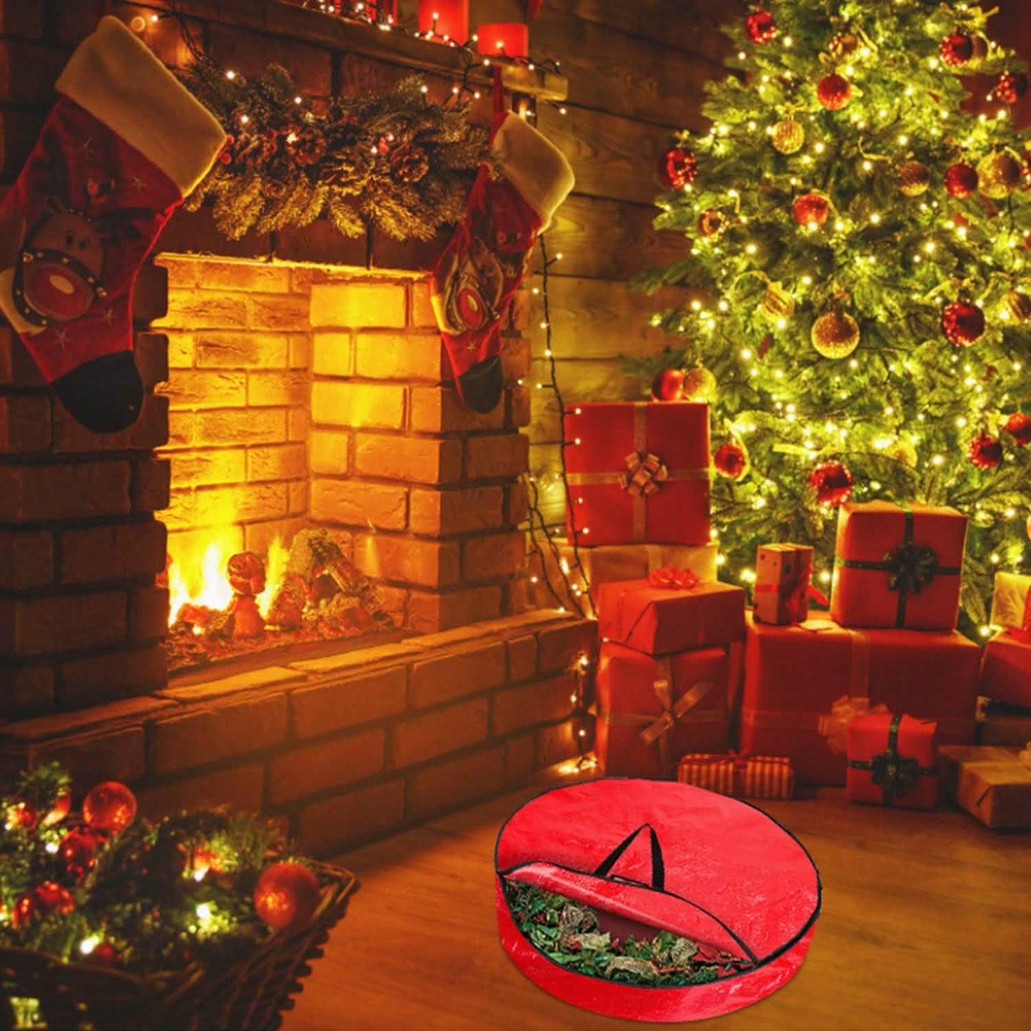 2-Pack: 30" Christmas Wreath Storage Bag 88L DailySale