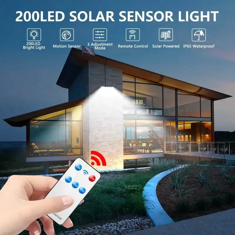 2-Pack: 200-LED/3Modes Upgraded Split Solar Motion Sensor Light Outdoor with Remote DailySale