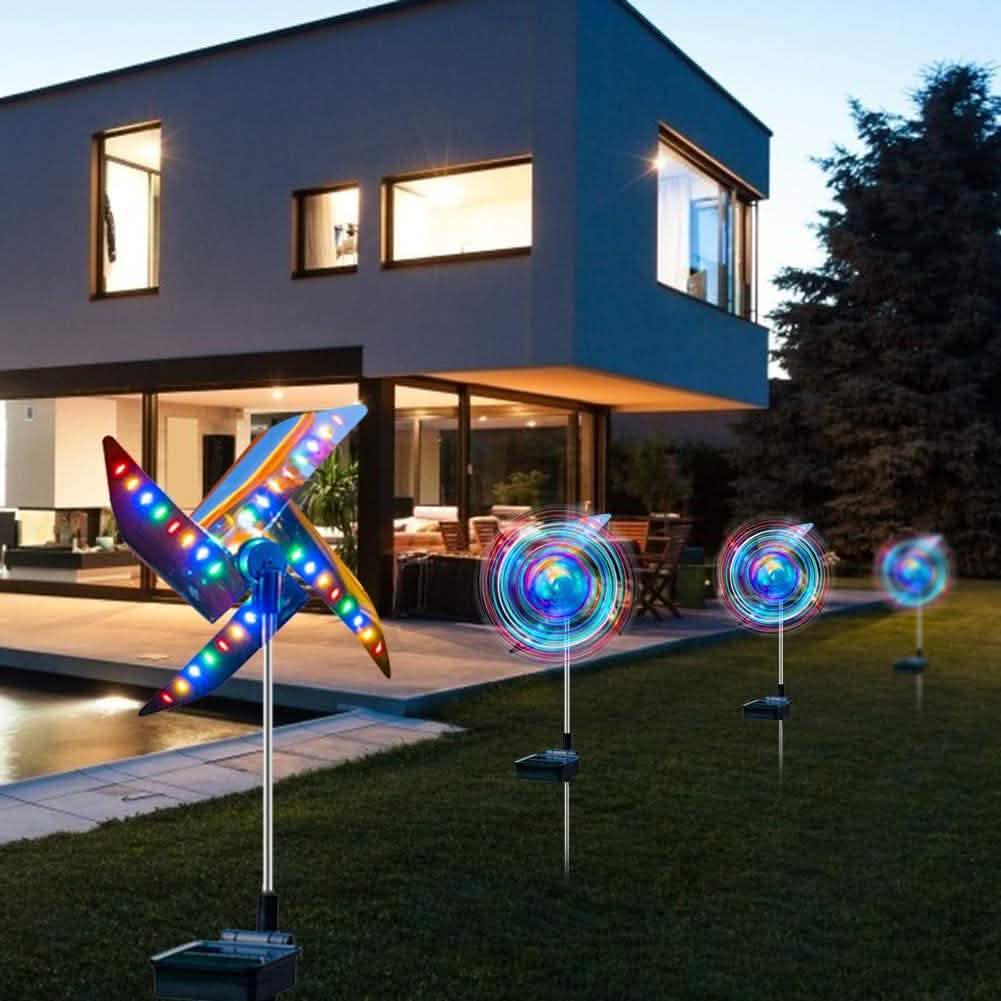 2-Pack: 32LED Outdoor Solar Ground Light Garden Lawn Waterproof Windmill Lamp DailySale