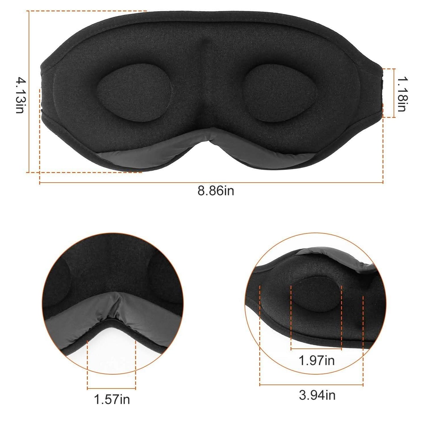 2-Pack: 3D Contoured Cup Light Blockout Sleeping Mask DailySale